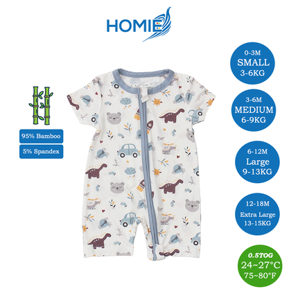 Bamboo Short Sleeve with ZIPPER Sleepsuit/Baby Rompers 2026