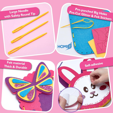 DIY SLING BAG AND PURSE KIT handmade creative craft education toys (Girls Fashion Set)
