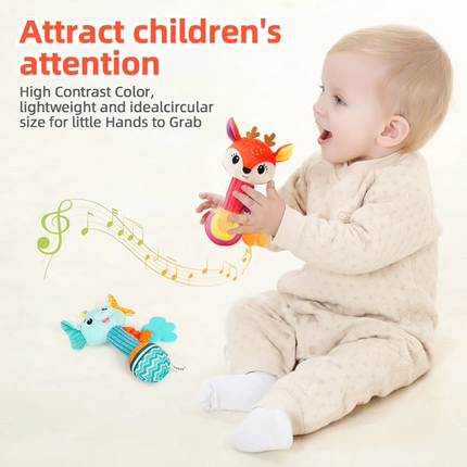 Sozzy Stuffed Animal Hand Grip Baby Toys Shaker Rattle Toy