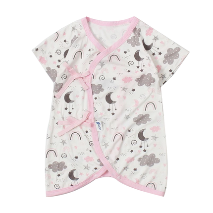HOMIE 0-6m Bamboo Bodysuit Romper/Ribbon-side Romper