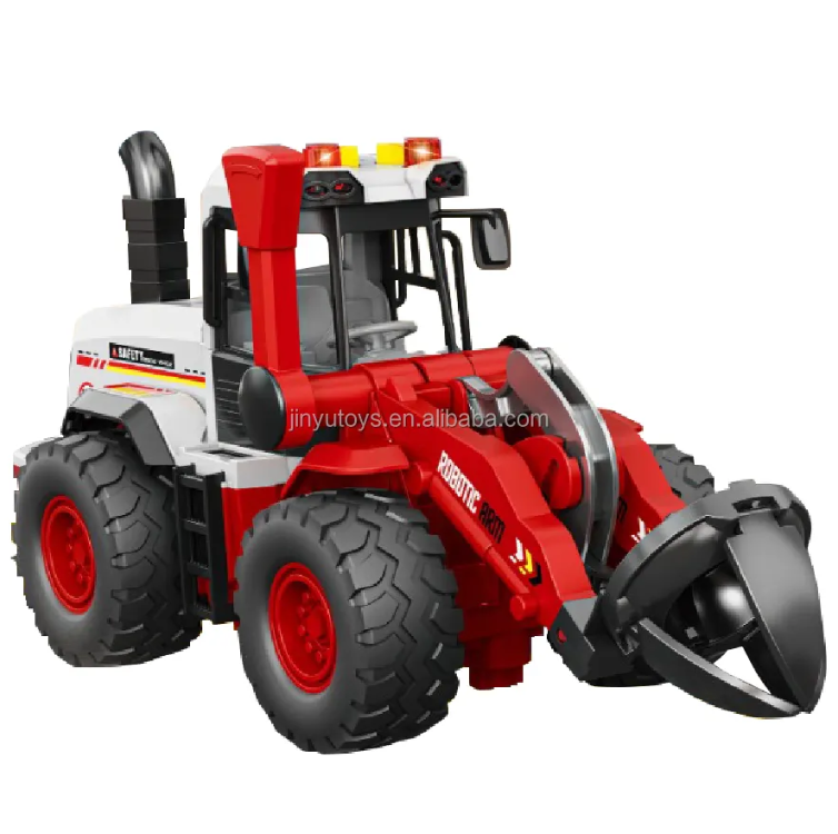 Backhoe Loader Engineering Toys Cars with Lights & Sound 1:12 Inertia Cardie cast toys model Car Excavator Toys for kids