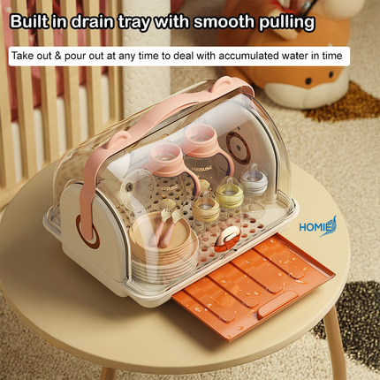 Milk Bottle & Feeding Storage Organizer with Dustproof Lid