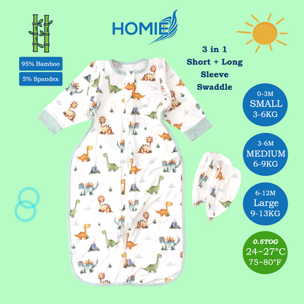 (B) 3in1 Swaddle Transitional Sleeping Bag / Ultra Soft Bamboo and Cotton Material