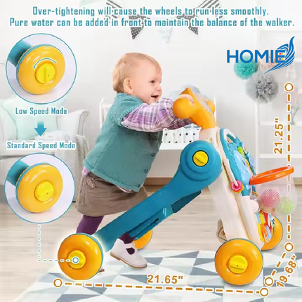 4 In 1 Walker Toy With Magnetic Drawing Board Musical Baby Rotating Walkers Toys