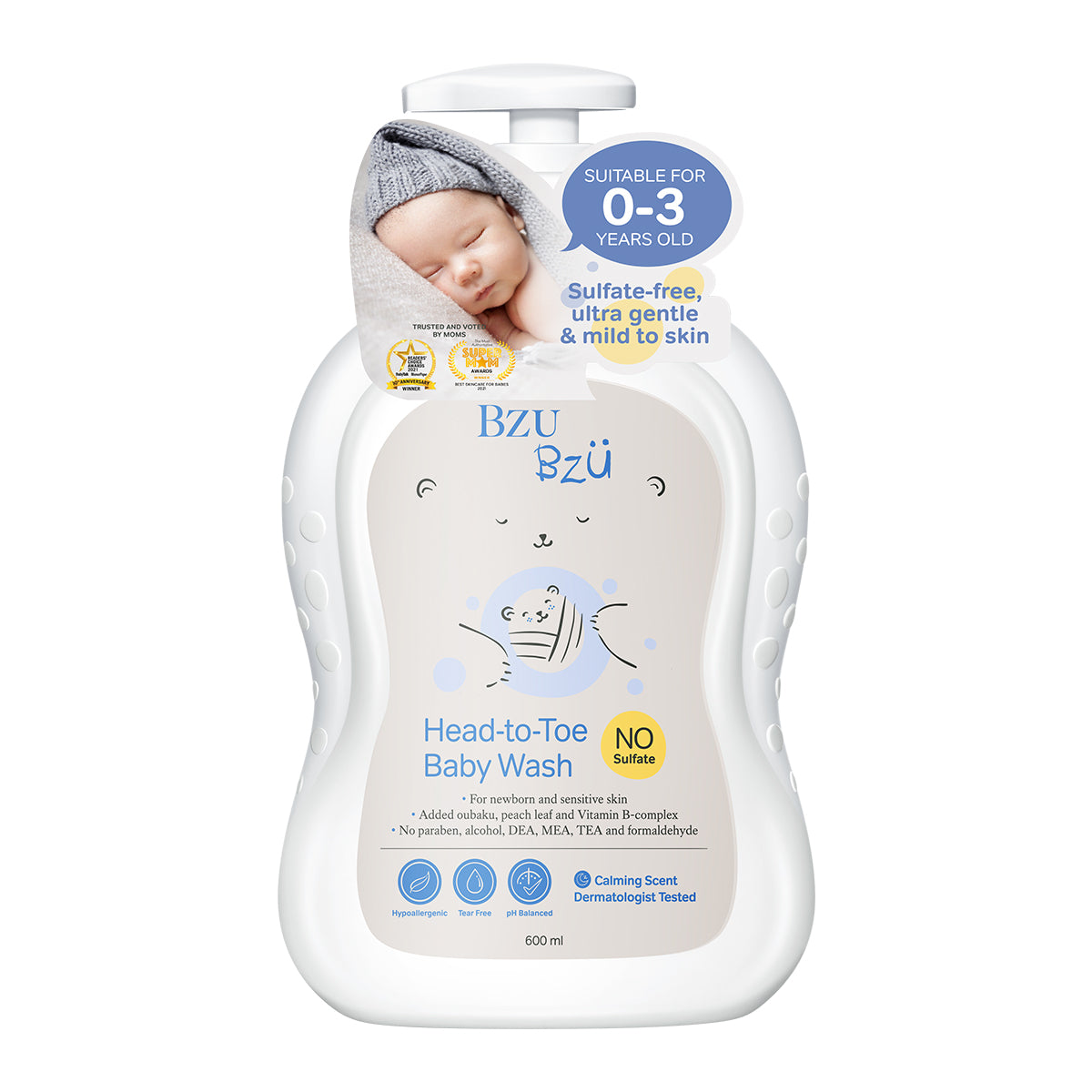 BZU BZU Head to Toe Baby Wash Shampoo Bundle Deal, 600ml | Designed for Newborn & Sensitive Skin