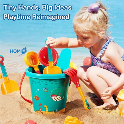 HOMIE Deluxe Sand Play Set (30pcs) – Includes Beach Bucket, Hourglass & Sand Vehicle