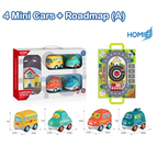 4 Mini Cars with Roadmap (A)