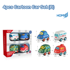 4pcs Cartoon Car Set (B)
