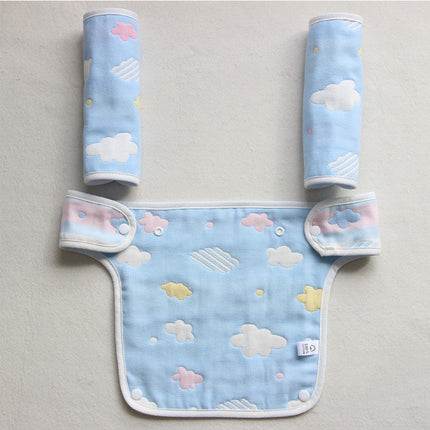3 in 1Reversible Cotton Teething Drooling Pads + Front Drool Padti