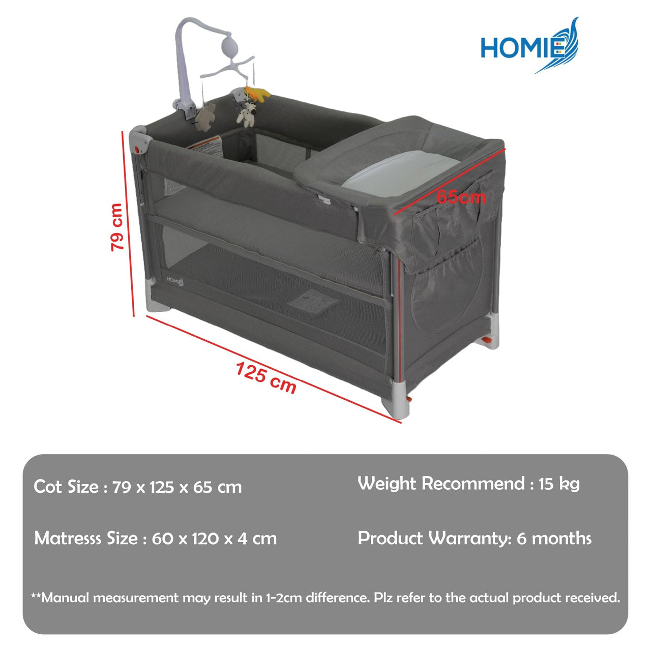 Homie Travel Cot — Baby Cot & Mattress