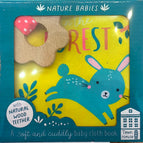 Natural Babies Cloth Book- In The Forest (with Natural Wood Teether)