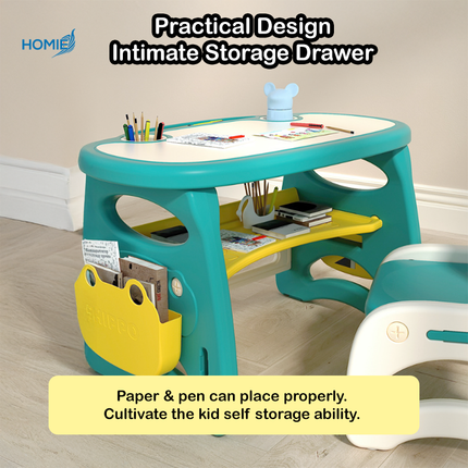 Kindergarten Kids Furniture Adjustable Study Desk and Chair Set
