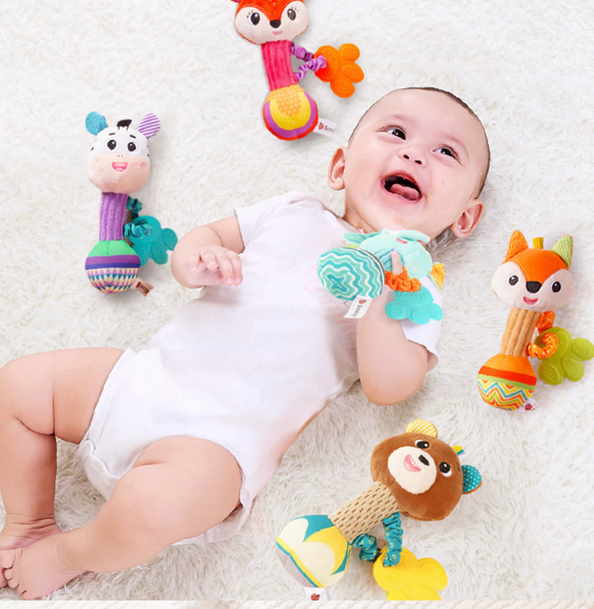 Stuffed Animal Rattle Baby Rattles Soft Hand Grip Baby Toys Shaker Cri HOMIE.SG
