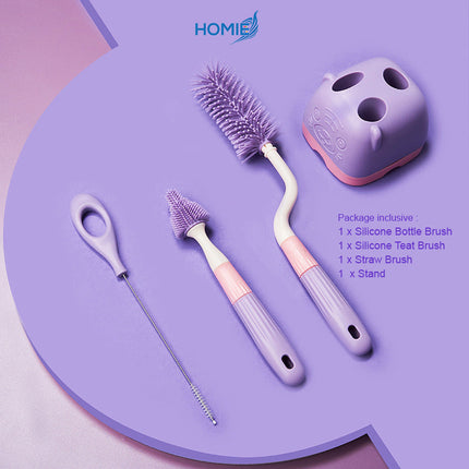 360° Silicone Baby Bottle Cleaning Brush (3in1)