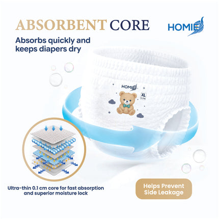 1 Pack HOMIE Peaceful Nights Happy Mornings Premium Diaper & Pants