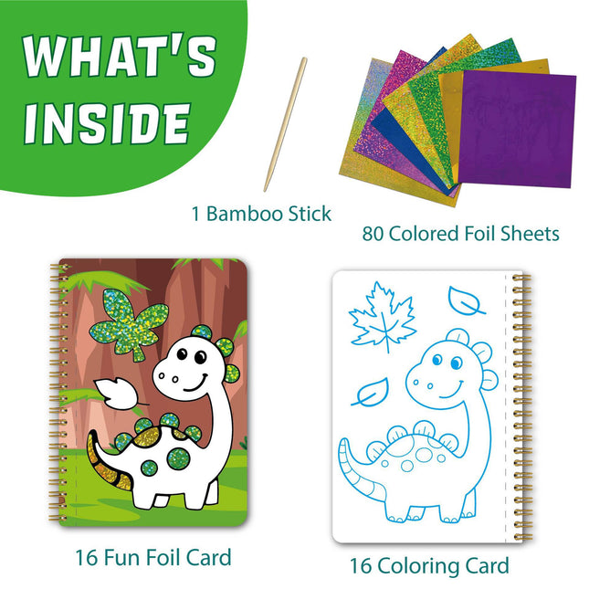 Fun Foil Art Kit for Kids - No Mess Creative Activity, DIY Foil Coloring Kits