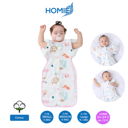 (B) 2 in 1 Transitional Swaddle Cotton & Bamboo Material