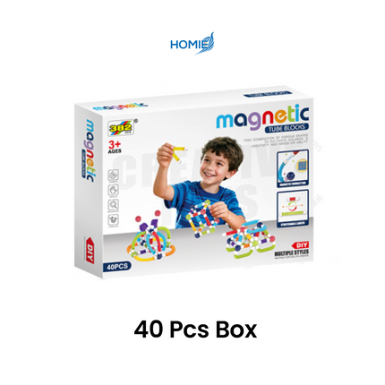 Magnetic Rod Building Blocks and Ties