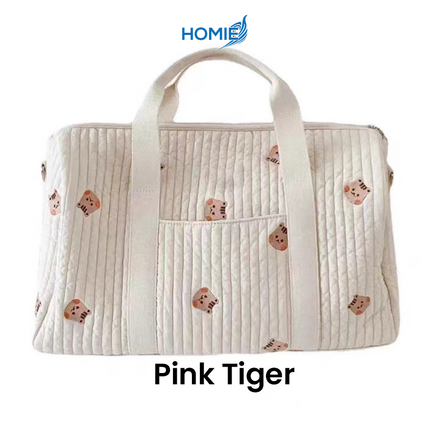Korean Embroidery Carton Mommy Bag