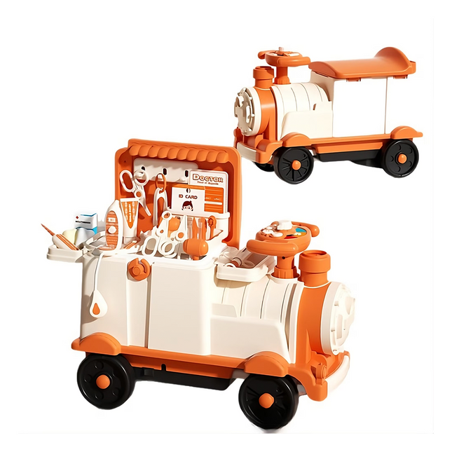 Mini Train Toys Multi Functional Play House/ Red Kitchen / Orange Medical / Green Tool Set