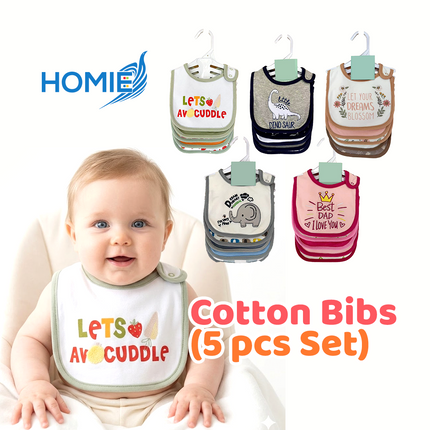 COTTON BIBS soft absorbent drool towel (5 pcs Set)