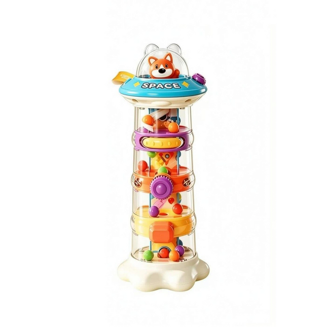 Flying Saucer Fun Challenge Tower (Ball Drop Activity Toy, 18 Months+) Brain Teasing Mechanism Toy