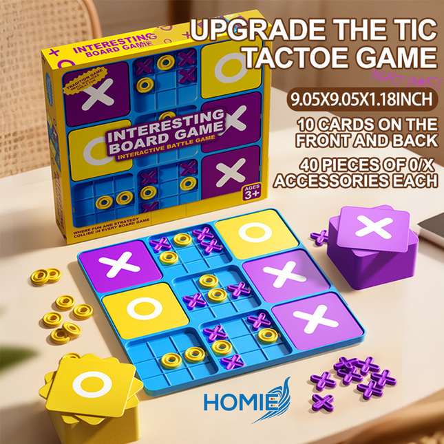 INTERESTING TIC TAC TOE strategy board game interactive brain training toy (Ages 3 Plus)