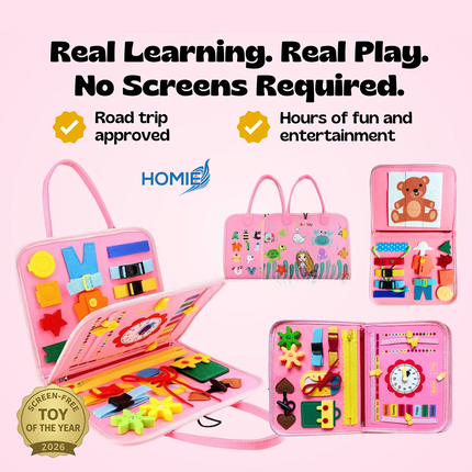 MONTESSORI BUSY BOARD BAG sensory toy for toddlers
