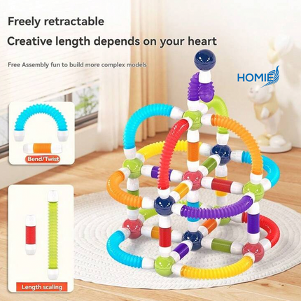 Magnetic Rod Building Blocks and Ties