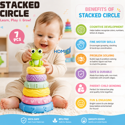 Soft and Washable Stacking Toy 7pcs (6 Months and above)