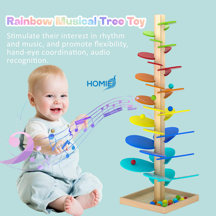 Rainbow Music Tree Toy marble run ball track educational toy