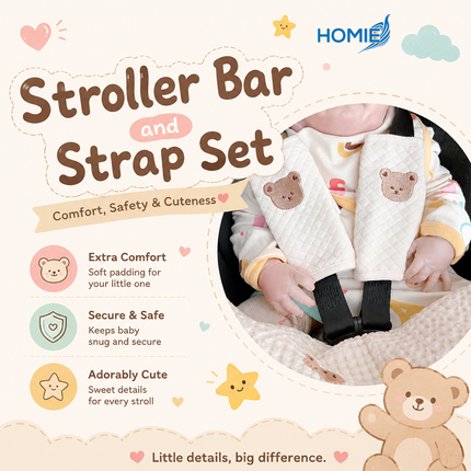 Stroller Bar and Strap Covers Set