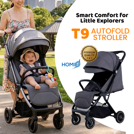 T9 AUTOFOLD STROLLER Smart Lightweight Compact Single and Twin Stroller (0-36 Months) 👶