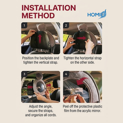 Plush Baby Car Seat Mirror