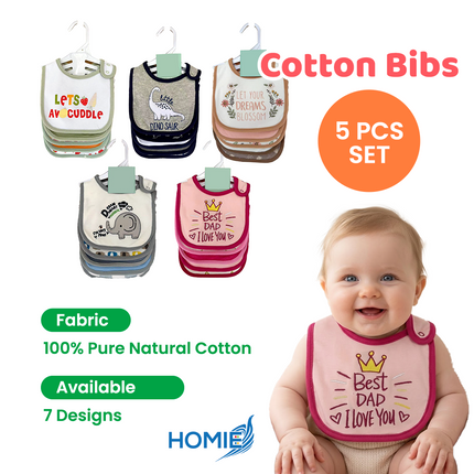 COTTON BIBS soft absorbent drool towel (5 pcs Set)