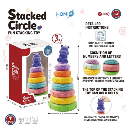 Soft and Washable Stacking Toy 7pcs (6 Months and above)