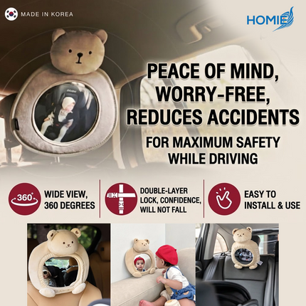 Plush Baby Car Seat Mirror