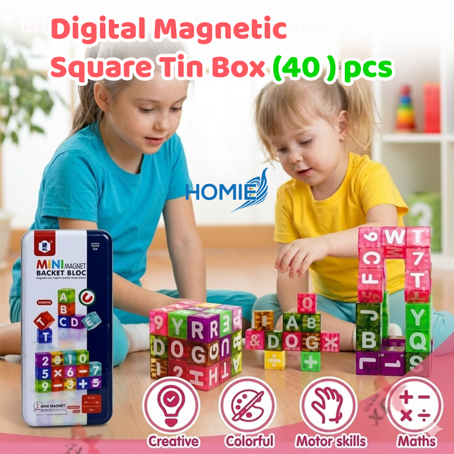 MAGNETIC NUMBERS CUBE alphabet blocks 3D diy building toy for kids (Educational STEM Toy)
