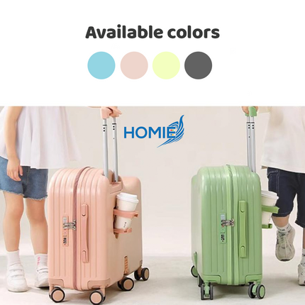 Ride on Suitcase, travel luggage with seat and cup holder (Children Travel Gear)