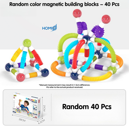Magnetic Rod Building Blocks and Ties