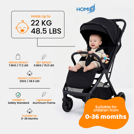 T9 AUTOFOLD STROLLER Smart Lightweight Compact Single and Twin Stroller (0-36 Months) 👶