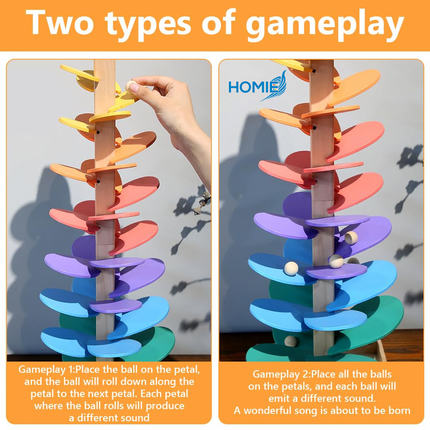 Rainbow Music Tree Toy marble run ball track educational toy