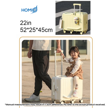 Ride on Suitcase, travel luggage with seat and cup holder (Children Travel Gear)