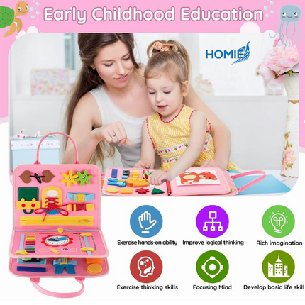 MONTESSORI BUSY BOARD BAG sensory toy for toddlers