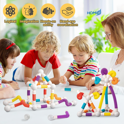 Magnetic Rod Building Blocks and Ties