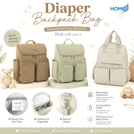 Large Capacity Waterproof Mummy Bag / Mummy Daddy Multifunctional Travel Backpack
