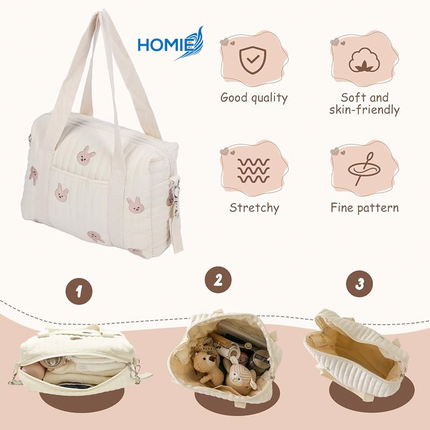 Korean Embroidery Carton Mommy Bag