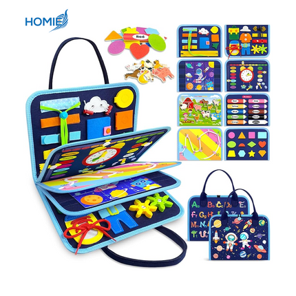 MONTESSORI BUSY BOARD BAG sensory toy for toddlers