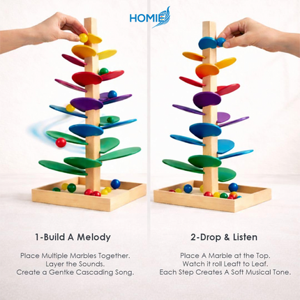 Rainbow Music Tree Toy marble run ball track educational toy