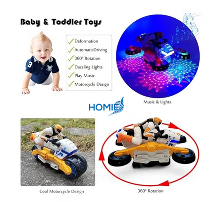 Stunt Motorcycle Toy with colorful and music (Electronic Stunt Toy)